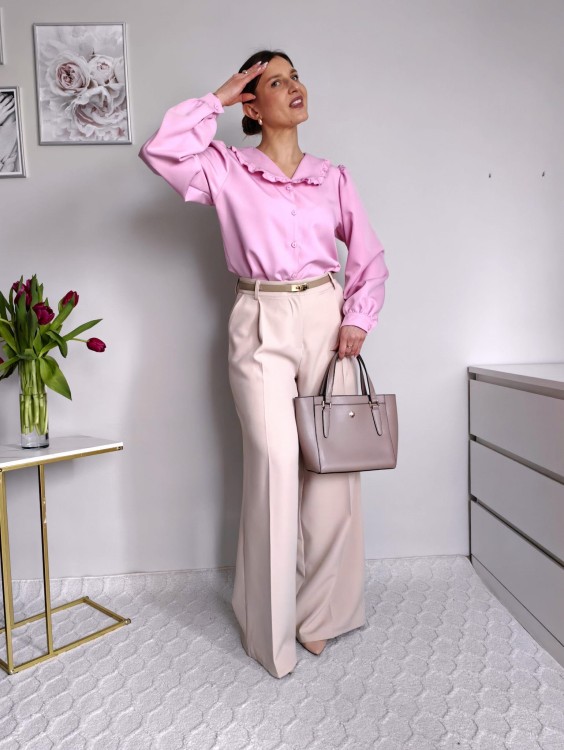Elegancka koszula z modowym kołnierzem premium różowa