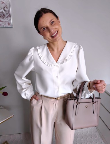 Elegancka koszula z modowym kołnierzem premium biała