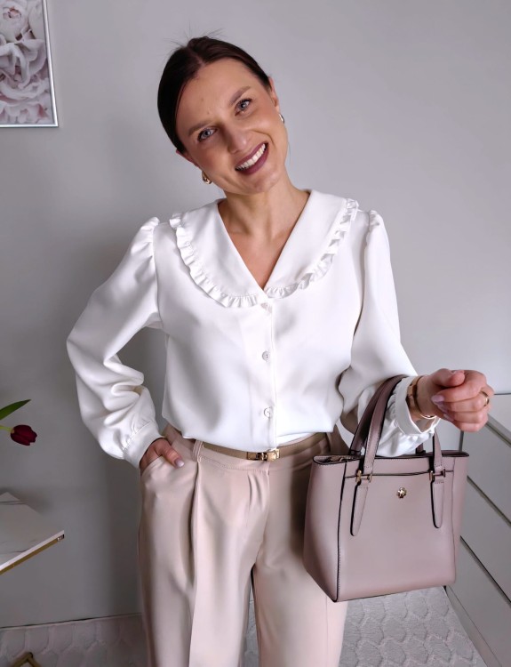 Elegancka koszula z modowym kołnierzem premium biała
