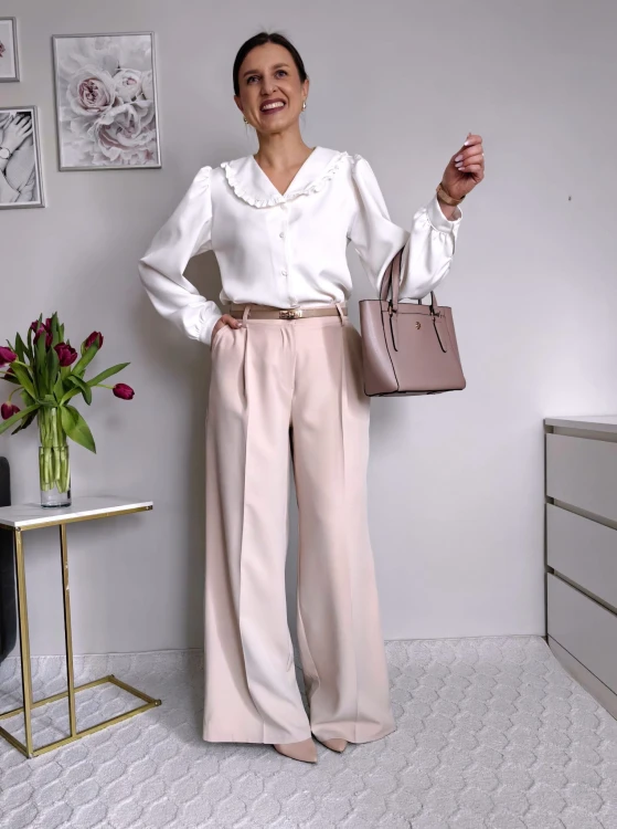 Elegancka koszula z modowym kołnierzem premium biała