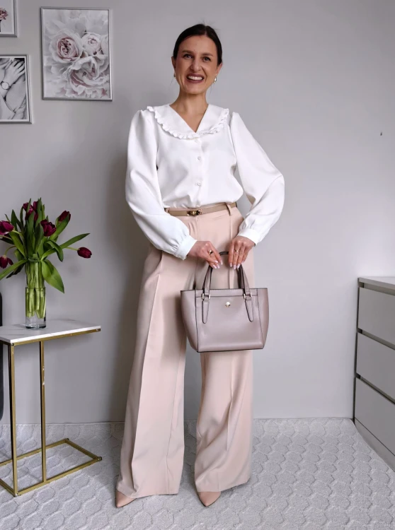 Elegancka koszula z modowym kołnierzem premium biała