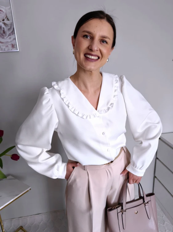 Elegancka koszula z modowym kołnierzem premium biała