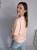 T-shirt basic gładki morelowy