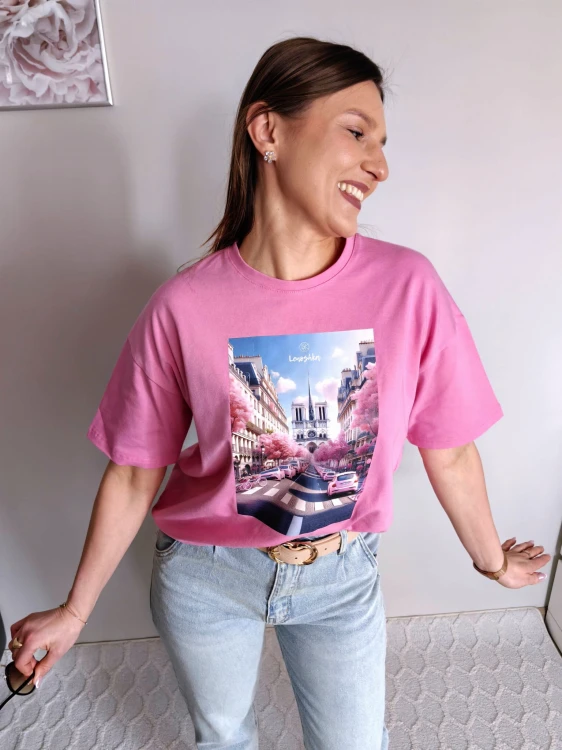 IMG_20260404_134840.jpegT-shirt z printem garbusy barbie róż