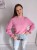 Sweter basic z 30% baby alpaka i rękawem dzwonek cukierkowy róż