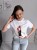 T-shirt biały z nadrukiem różowa dziewczyna