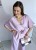 Kombinezon gładki z różą nietoperz/kimono culotte wiskoza liliowy