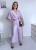 Kombinezon gładki z różą nietoperz/kimono culotte wiskoza liliowy