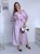 Kombinezon gładki z różą nietoperz/kimono culotte wiskoza liliowy