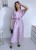 Kombinezon gładki z różą nietoperz/kimono culotte wiskoza liliowy