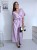 Kombinezon gładki z różą nietoperz/kimono culotte wiskoza liliowy