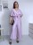 Kombinezon gładki z różą nietoperz/kimono culotte wiskoza liliowy