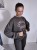 Bluza basic short czekolada z beżowym napisem 95% bawełna