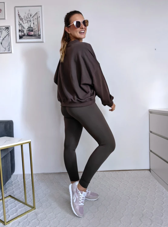 Legginsy second skin modelujące czekoladowe