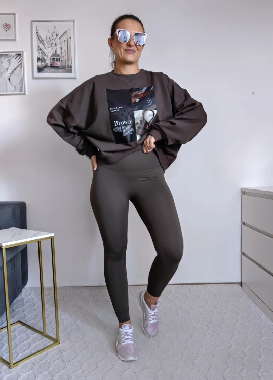 Legginsy second skin modelujące czekoladowe