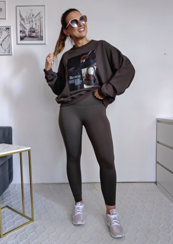 Legginsy second skin modelujące czekoladowe