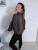 Bluza basic short czekolada z kolażem burgundy mood 95% bawełna
