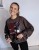 Bluza basic short czekolada z kolażem burgundy mood 95% bawełna