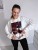 Bluza basic short kokos z kolażem burgundy mood 95% bawełna
