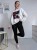 Bluza basic short kokos z kolażem burgundy mood 95% bawełna