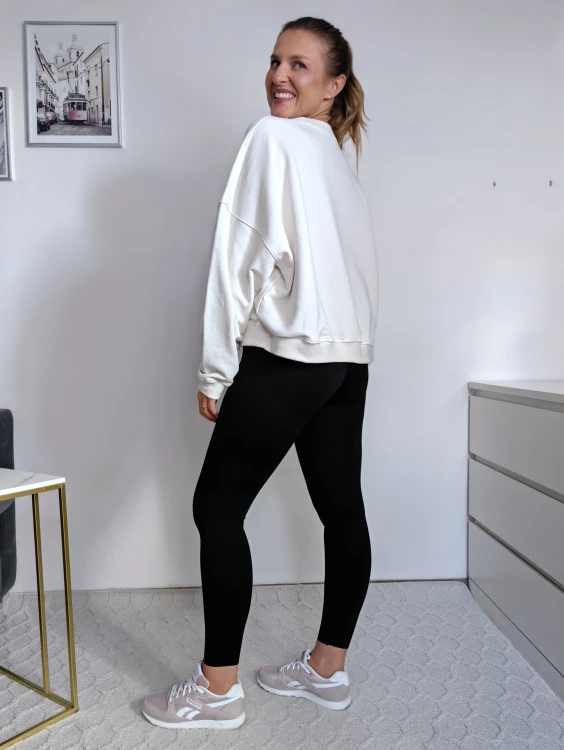Bluza basic short kokos z kolażem burgundy mood 95% bawełna