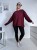 Bluza basic long gładka bordowa 95% bawełna