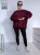 Bluza basic long gładka bordowa 95% bawełna