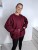 Bluza basic long gładka bordowa 95% bawełna