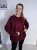 Bluza basic long gładka bordowa 95% bawełna