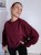 Bluza basic short gładka bordowa 95% bawełna